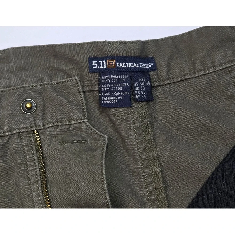5.11 Tactical Mens Size 38x30 Taclite Pro Rip Stop Cargo Pants Olive/Green